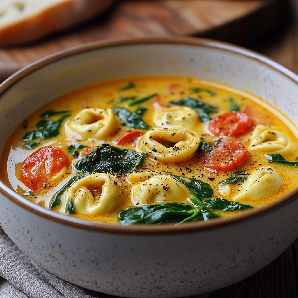 Creamy Spinach Tortellini Soup